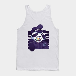 cute panda policeman cartoon gift Tank Top